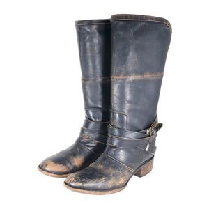 Freebird by Steven Women's Drove US9 Black Leather Distressed Western Boots